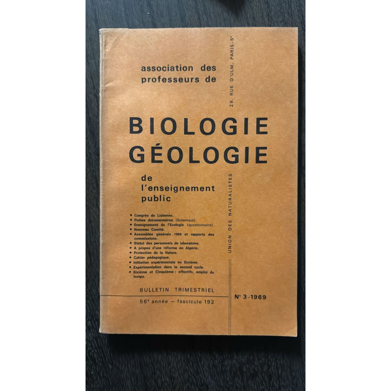 Biologie Géologie de l'enseignement public nº 192 56 annees