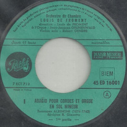 Adagio Pour Cordes Et Orgue