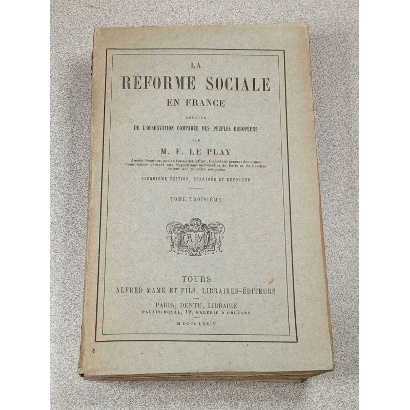 La Réforme Sociale en France Tome troisième