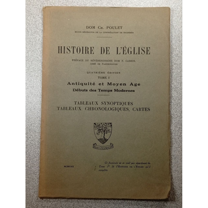 Histoire de l'église Tome I: Antiquité et moyen âge débuts des...