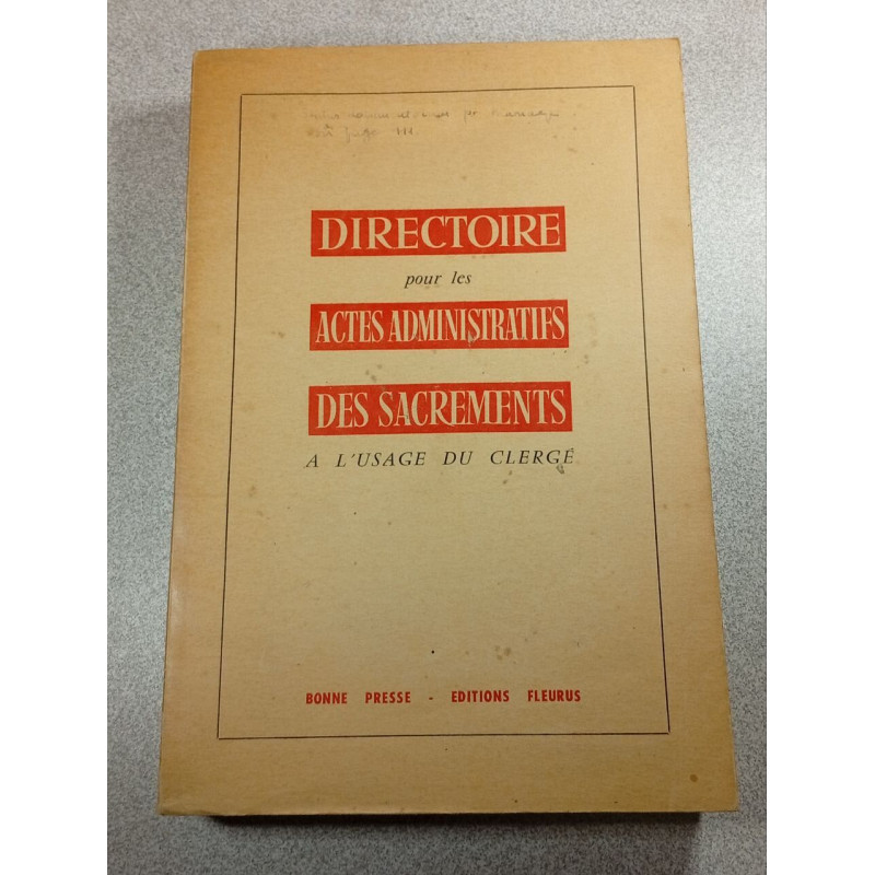 Directoire pour les actes administratifs des sacrements