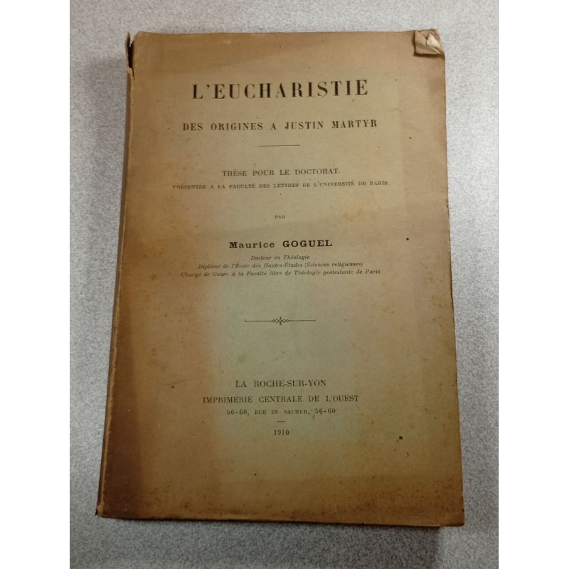 L'Eucharistie des origines à Justin Martyr