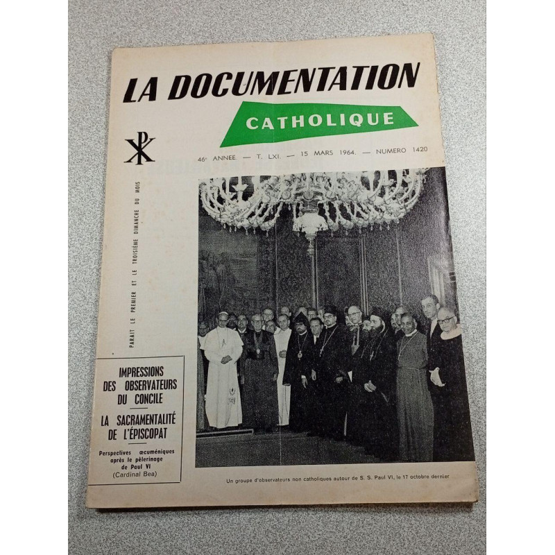 La Documentation Catholique n°1420