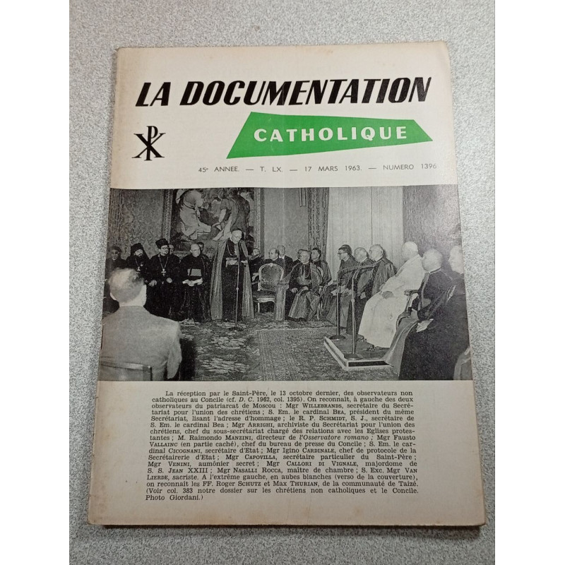 La Documentation Catholique n°1396