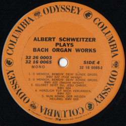 Schweitzer Plays Bach Organ Works
