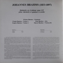 Quintette En Si Mineur Opus 115 Pour Clarinette Et Quatuor À Cordes