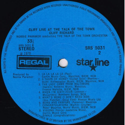 Cliff Live At The Talk Of The Town