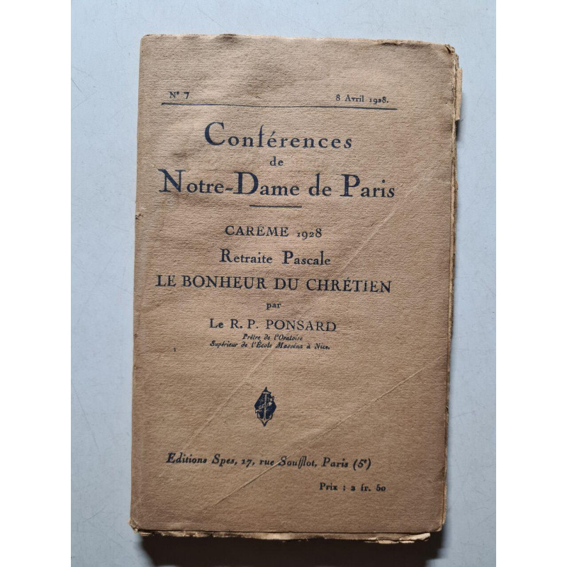 Conférences de Notre-Dame de Paris Carame 1928
