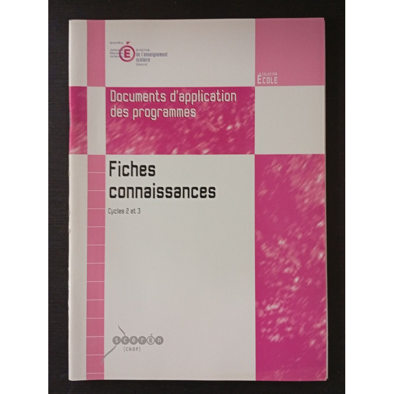 Fiches connaissances cycles 2 et 3