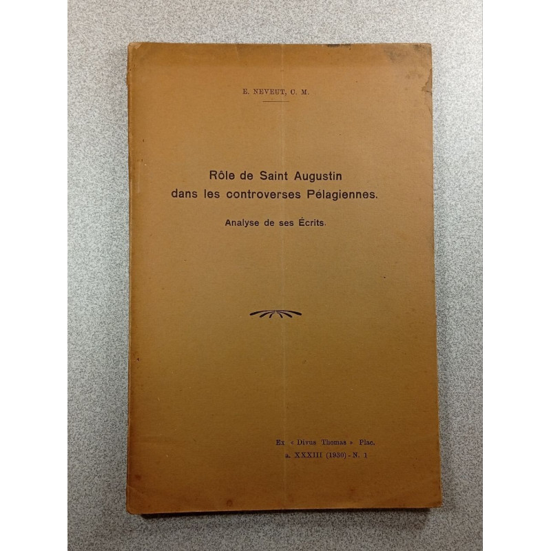 Rôle de Saint Augustin dans les controverses Pélagiennes. Analyse...