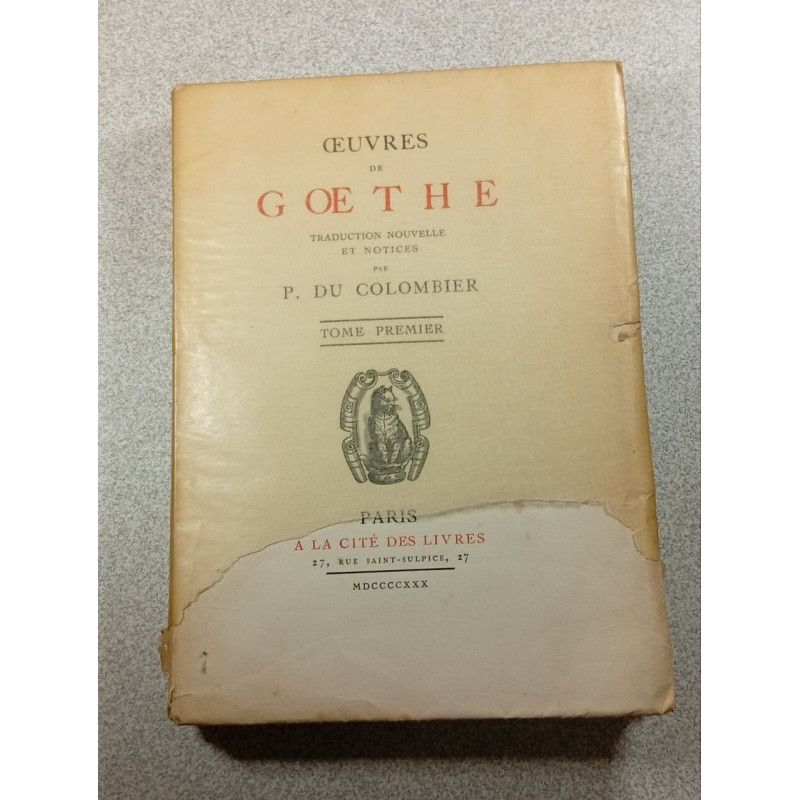 Œuvres de Goethe Tome Premier