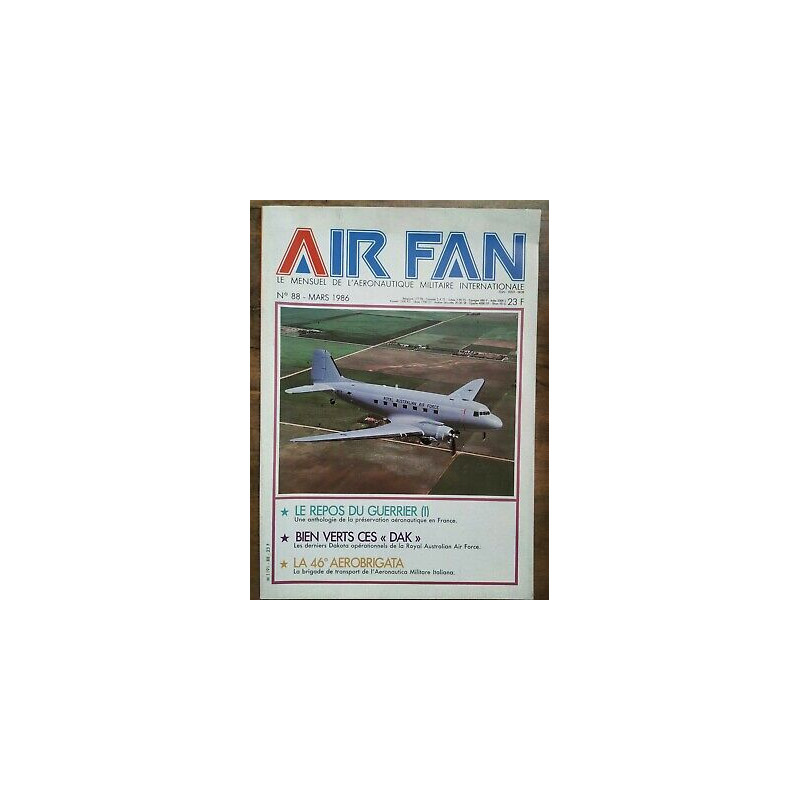 Air Fan Le Mensuel de L'aeronautique Militaire Nº 88 Mars 1986