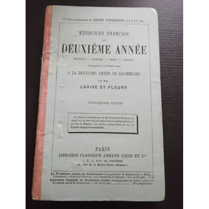 Exercices français de deuxième année