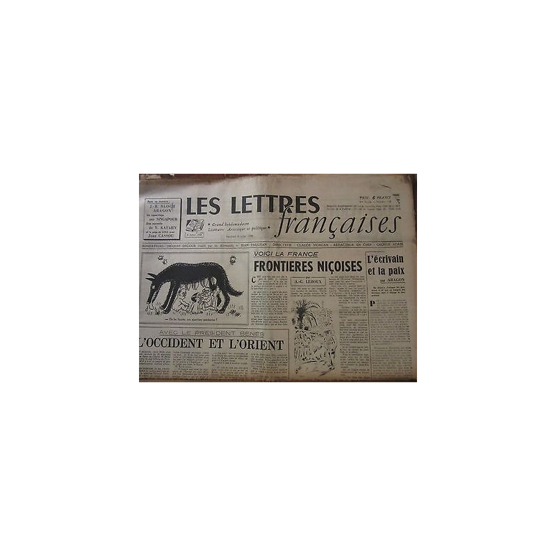 Les Lettres Françaises n115 5 Juillet 1946 paulhan peynet aragon...