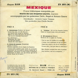 Chants Mexicains Interprétés Par Maria De Los Angeles Loyola