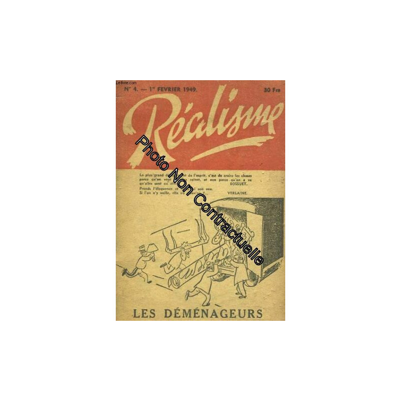 Realisme n° 4 1er fevrier 1949. les demenageurs. la cour des...
