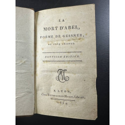 La mort d'abel poème de gessner en cinq chants