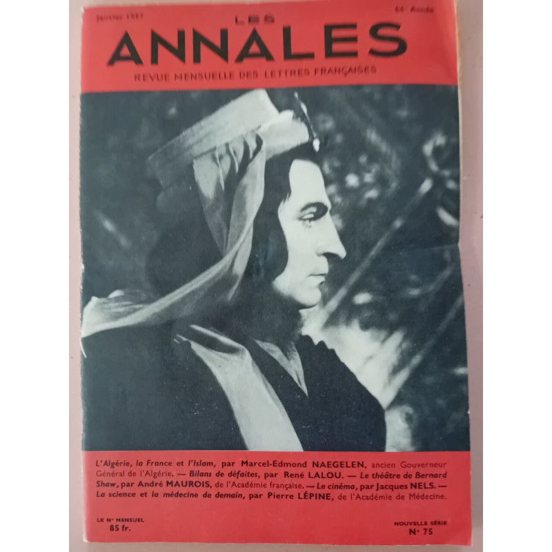 Revue Les annales des lettres françaises N° 75
