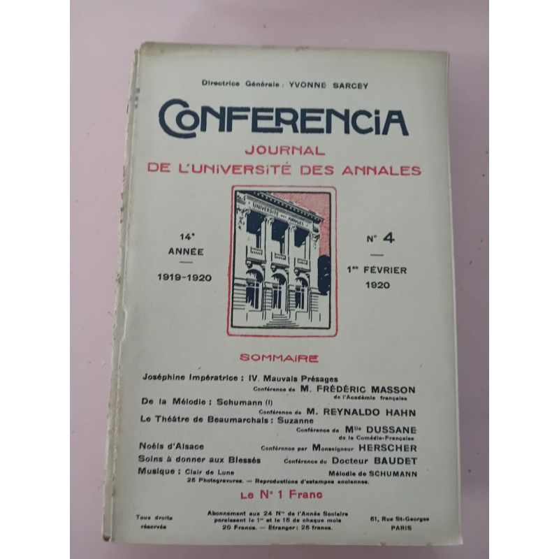 Revue Les annales des lettres françaises Ancienne série N° 4 - 1920