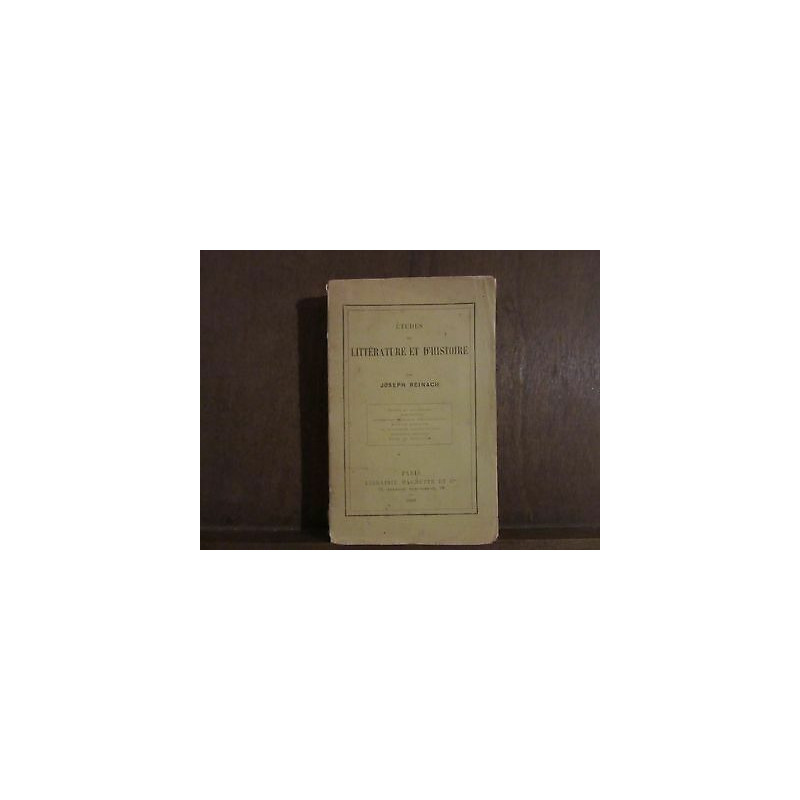 Etudes de littérature et d'histoire