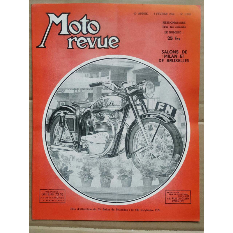 Moto Revue n 1070 Salons de Milan et de bruxelles 2 Février 1952