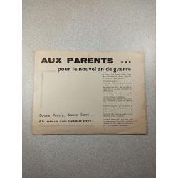 AUX PARENTS ... pour le nouvel an de guerre