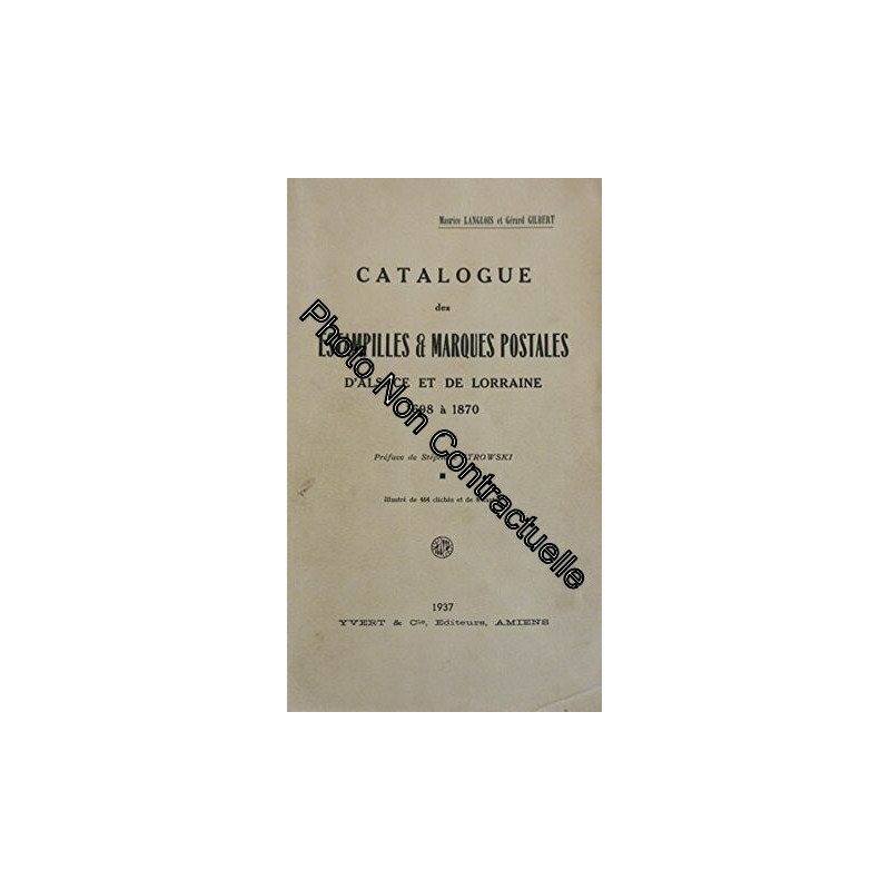 Catalogue des estampilles et marques postales d'Alsace et de...
