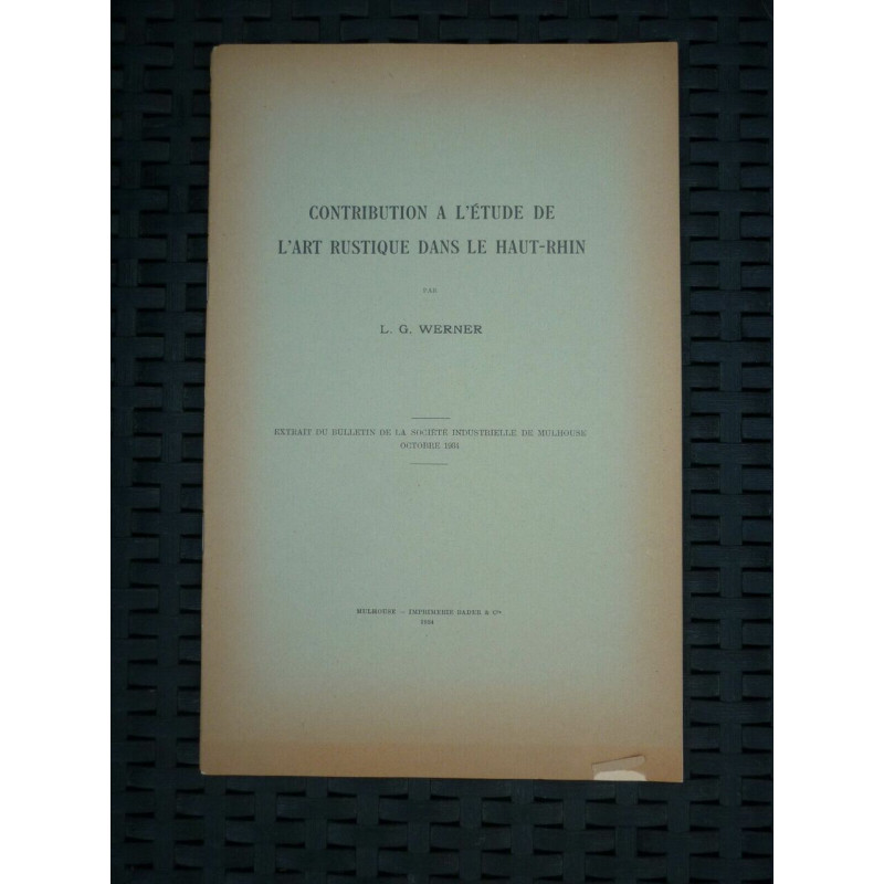 Contribution à l'étude de l'art rustique dans le haut rhin par...