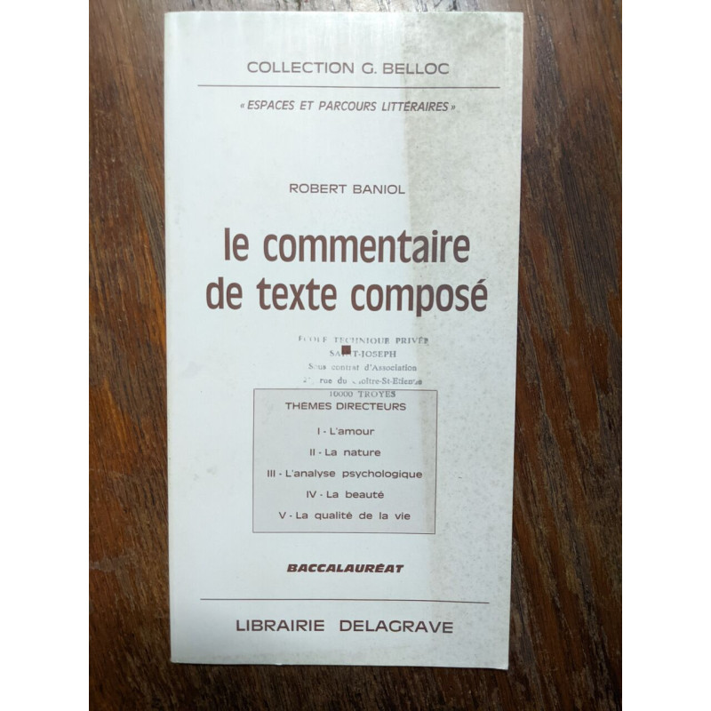 Le commentaire de texte compose