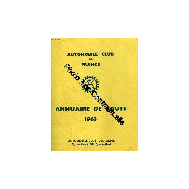 Automobile club de france annuaire de route 1963