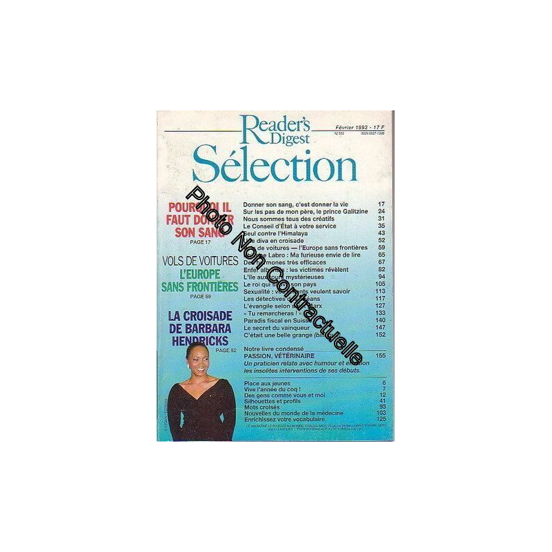 Selection Du Reader's Digest N° 552 : Fevrier 1993