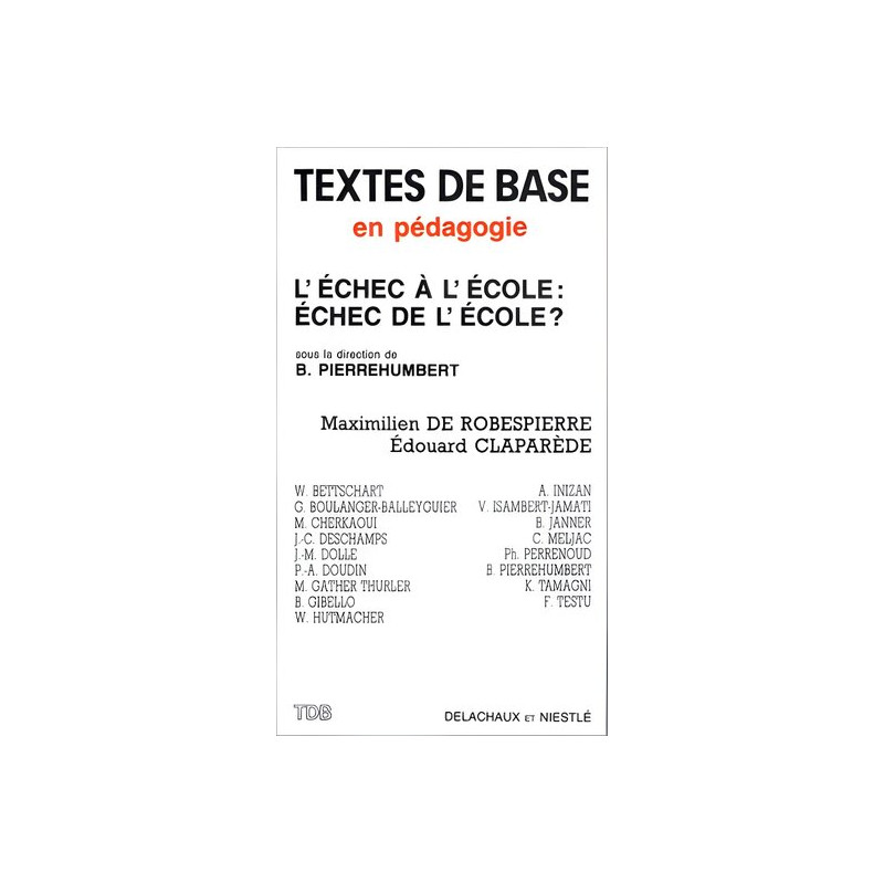 L'echec a l'ecole l'echec de l'ecole