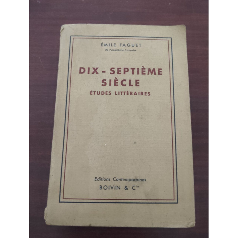 Dix - septième siècle études littéraires
