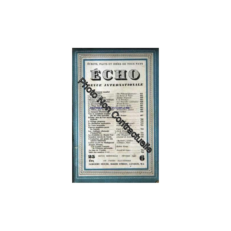 ECHO REVUE INTERNATIONALE [No 6] du 01/02/1947 - V.S. PRITCHETT -...