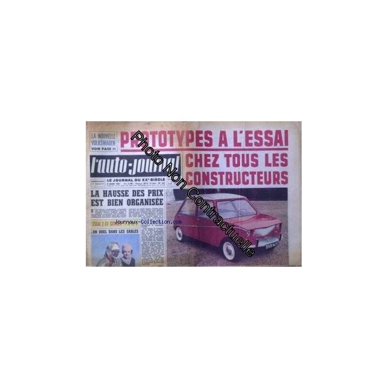 AUTO JOURNAL (L') [No 267] du 09/03/1961 - PROTOTYPES A L'ESSAI...