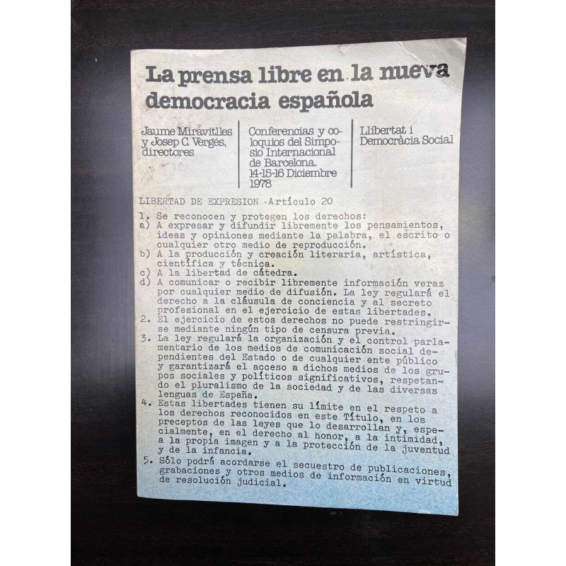 La prensa libre en La meva democratia espanola - Jaume Miravitlles...