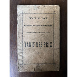Syndicat des Charrons Charrons-Forgerons de Montargis - Tarif des prix