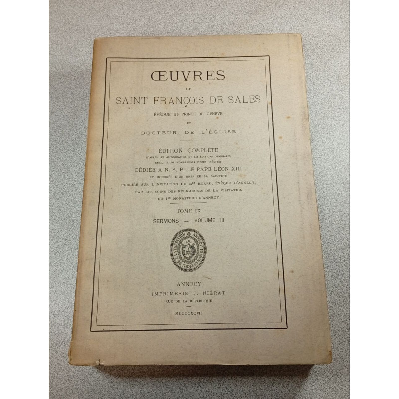 Œuvres de Saint François de Sales Tome IX