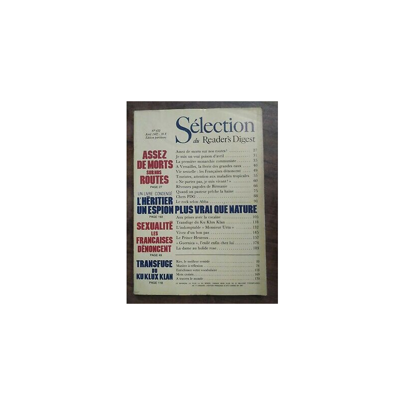 Sélection du Reader's Digest Nº 422 Avril 1982