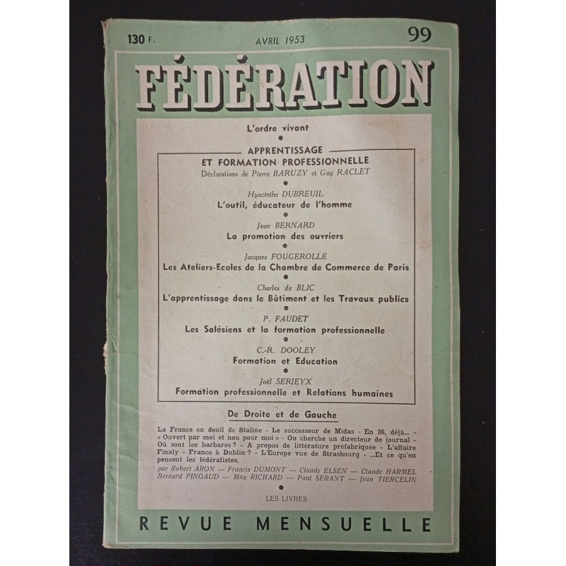 Fédération N.99 - Avil 1953