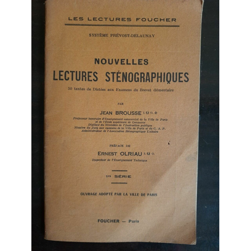 Jean Brousse - Nouvelles Lectures Sténographiques 1re Série