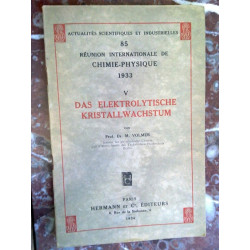 m volmer Das elektrolytische Kristallwachstum Hermann cie