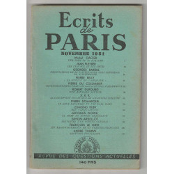 ECRITS DE PARIS No 85 Novembre 1951 Michel Dacier Jean Pleyber