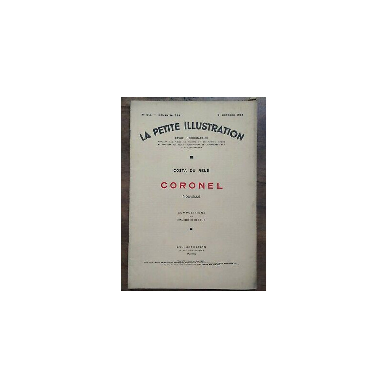 La Petite illustration n646 Roman Nº299 21 Octobre 1933