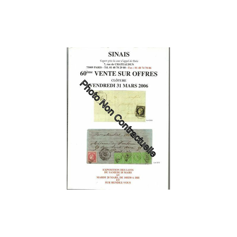 Bertrand Sinais - Catalogue De La 6ème Vente Sur Offre - 2006