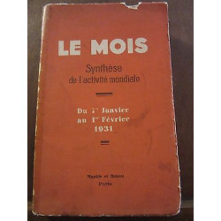 Le mois Synthèse de l'Activité mondiale du 1er Janvier au 1er...