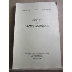 Revue de droit canonique Tome XXXVII n 1 2 03 06 1987université de...