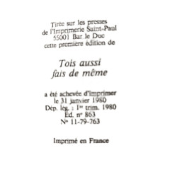 Toi aussi fais de meme - la charite pour aujourd'hui