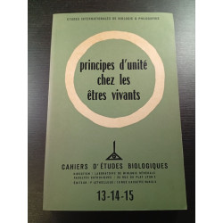 principes d'unité chez les êtres vivants