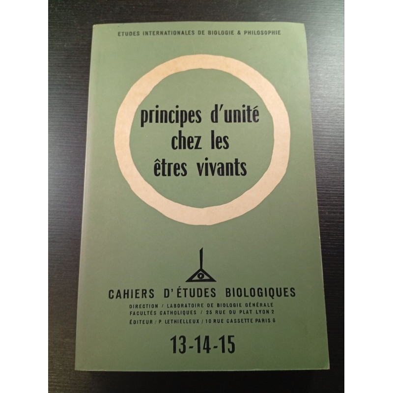 principes d'unité chez les êtres vivants